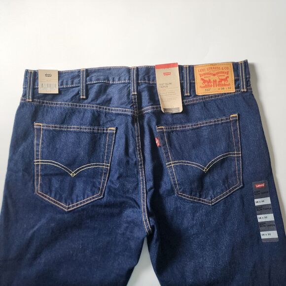 Levi's 512 Jeans Mens Size 38x32 Lot of 2 Slim Taper Stretch Medium Blue Denim - Picture 5 of 16